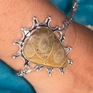 Sale* Indonesian fossil coral gemstone chain bracelet
